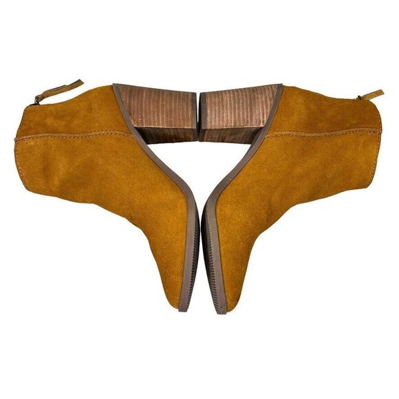 BP. Heath Brown Suede Back Zip Block High Heel Ankle Bootie EUC Womens Size 9.5M - Picture 4 of 12